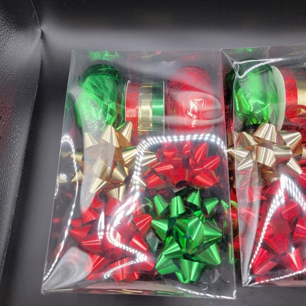 2-Holiday Style Ribbon & Bow Set, 12 ct - Assorted